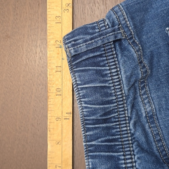 BLACK LABEL Denim Blue Women's M Shorts Fringe Elastic Waistband - Picture 5 of 6